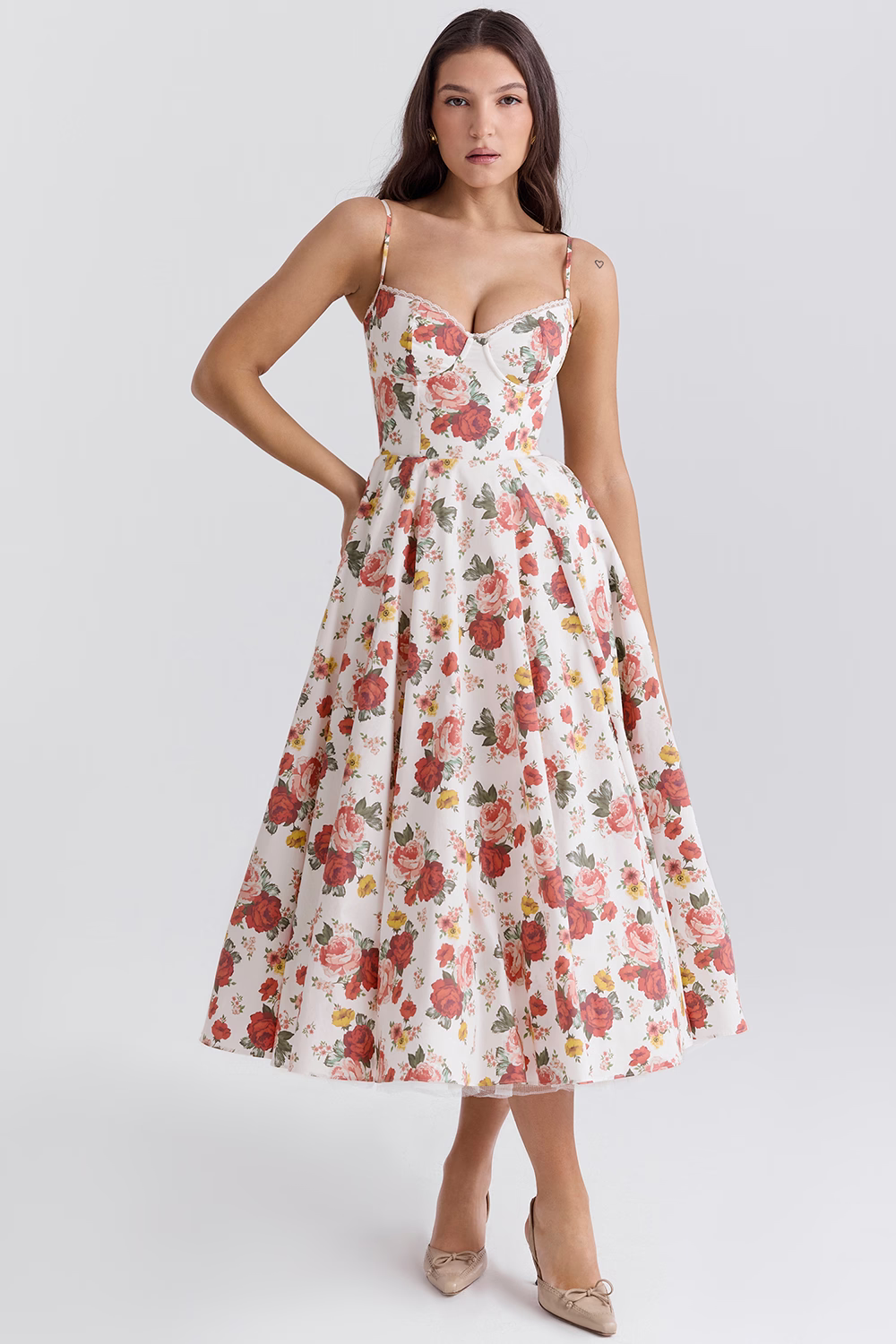 Women's Elegant Prom Spaghetti Strap Dress | Midi