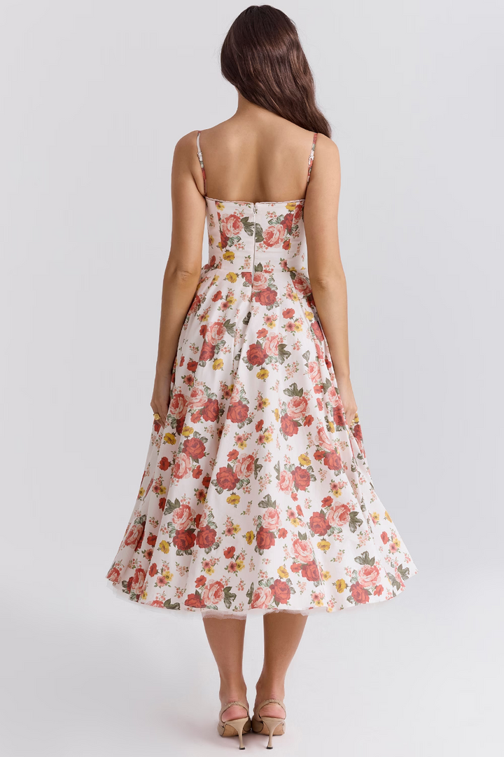 Women's Elegant Prom Spaghetti Strap Dress | Midi
