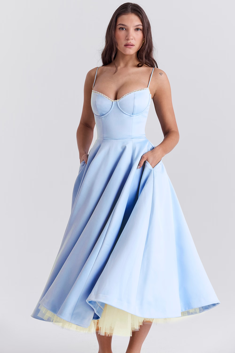 Women's Elegant Prom Spaghetti Strap Dress | Midi