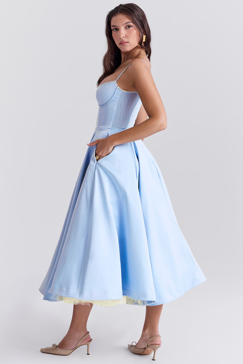 Women's Elegant Prom Spaghetti Strap Dress | Midi