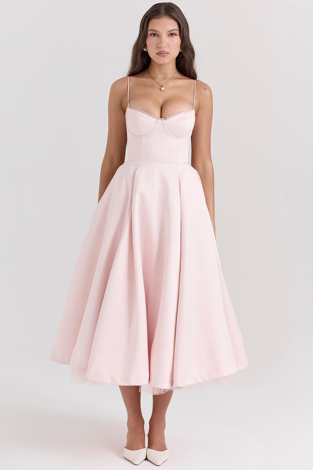 Women's Elegant Prom Spaghetti Strap Dress | Midi