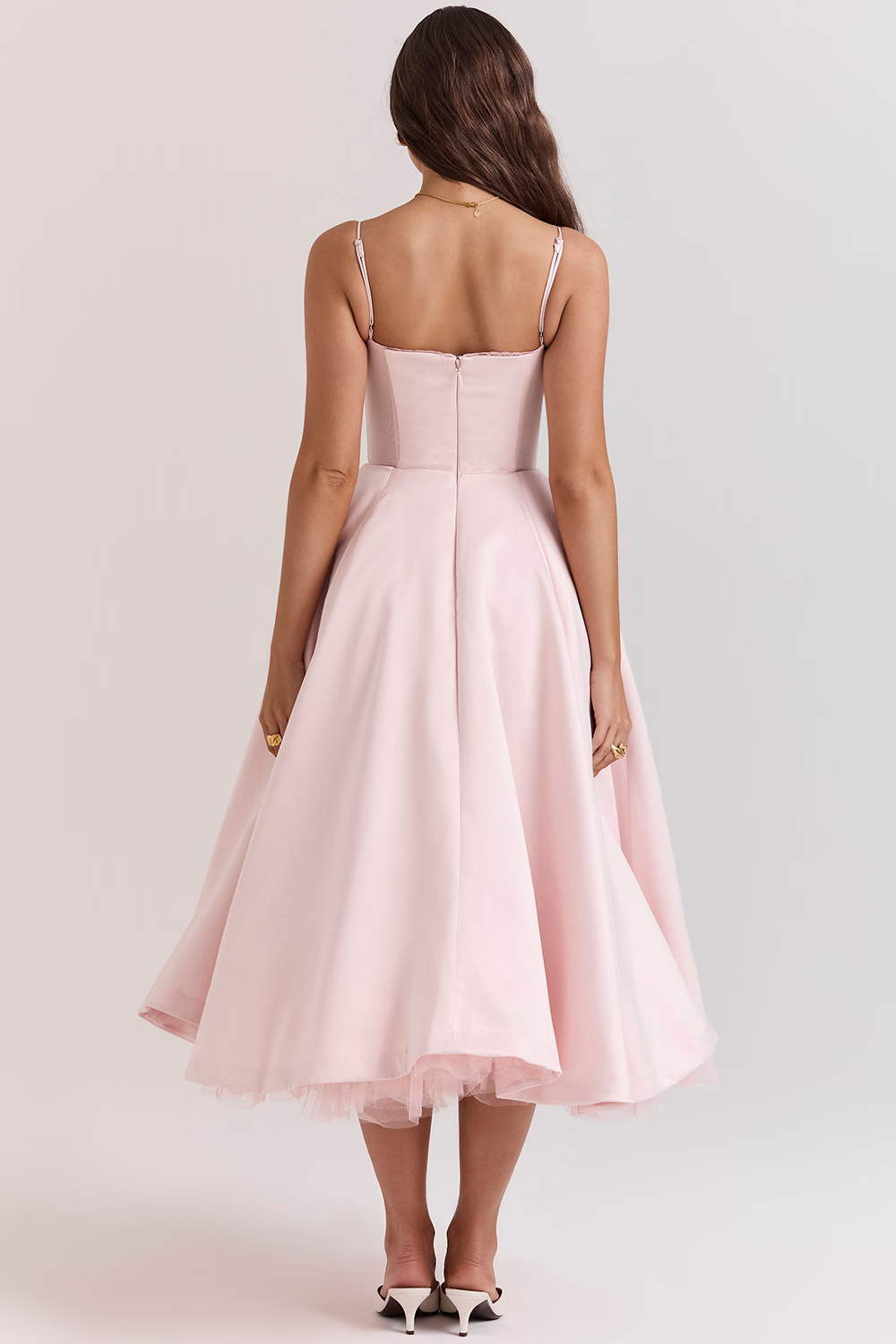 Women's Elegant Prom Spaghetti Strap Dress | Midi