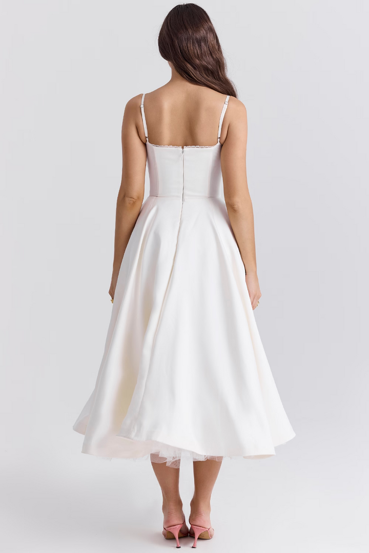 Women's Elegant Prom Spaghetti Strap Dress | Midi