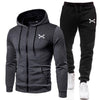 Men's Sports Hooded Jacket and Jogger Tracksuit Set | Two Piece