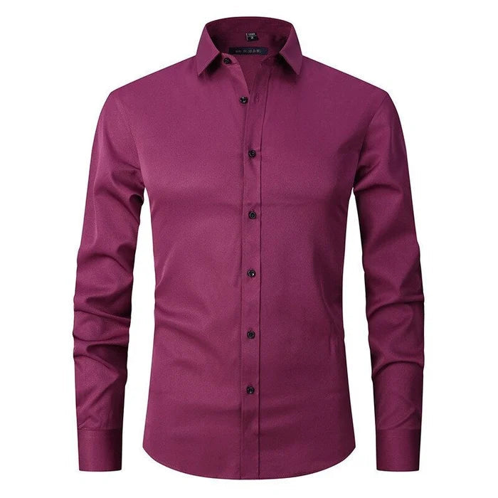 Men's Button-Up Collared Work Shirt | Long Sleeve