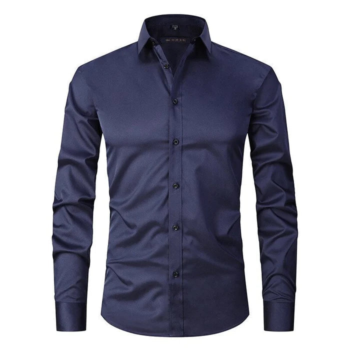 Men's Button-Up Collared Work Shirt | Long Sleeve