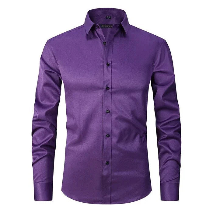Men's Button-Up Collared Work Shirt | Long Sleeve
