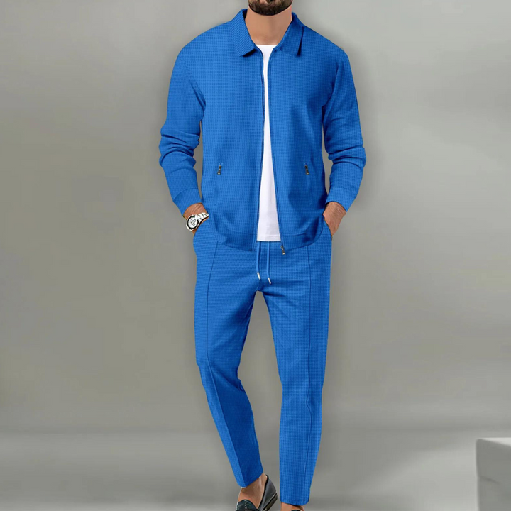 Men's Casual Zip Up Jacket and Drawstring Pants Set | Two Piece