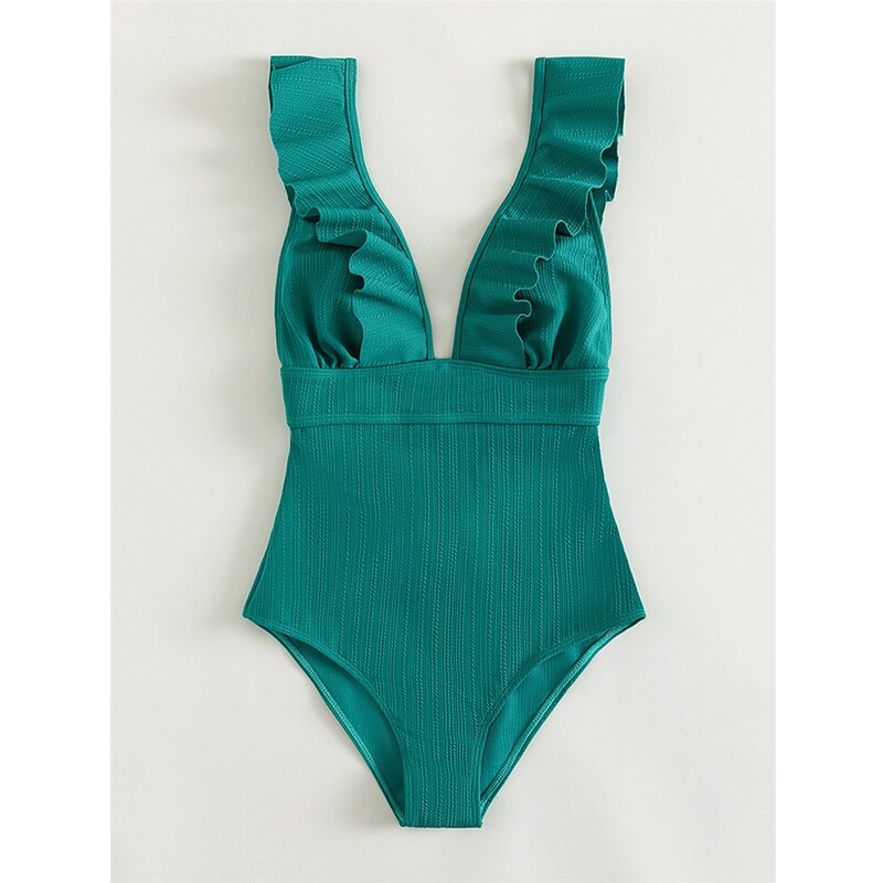 Women's Chique Fluttered V-Neck Swimsuit | One Piece