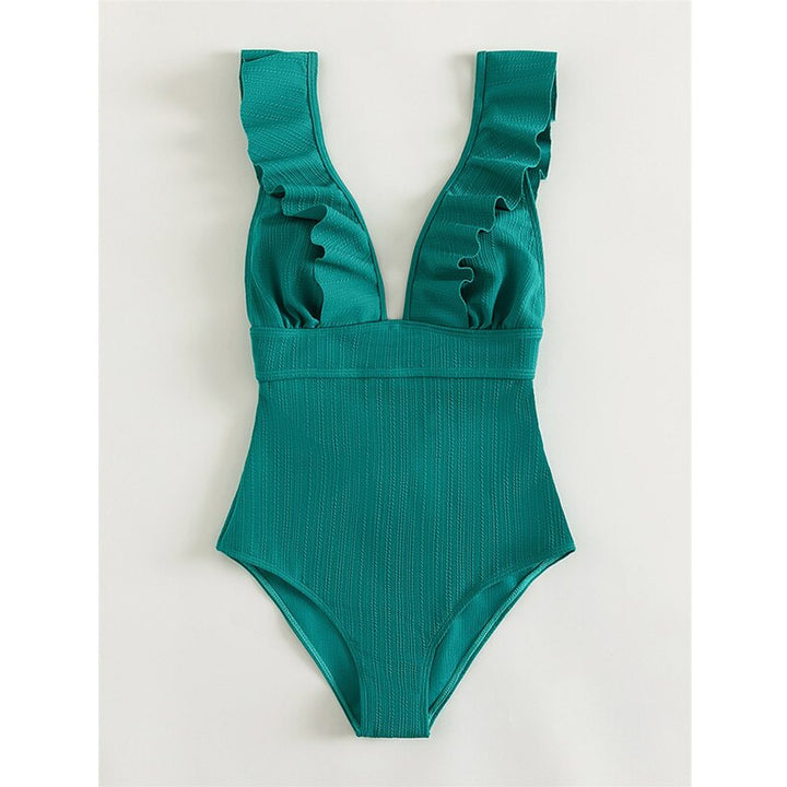 Women's Chique Fluttered V-Neck Swimsuit | One Piece