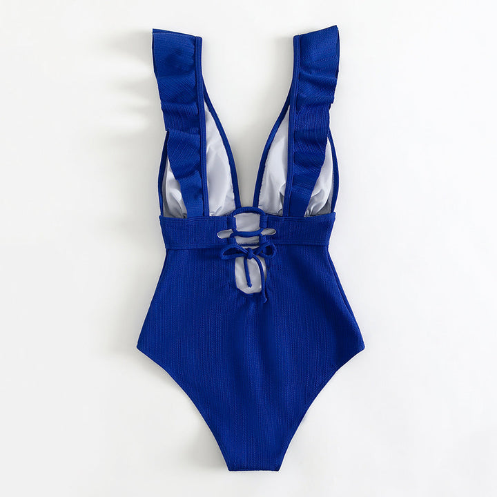 Women's Chique Fluttered V-Neck Swimsuit | One Piece