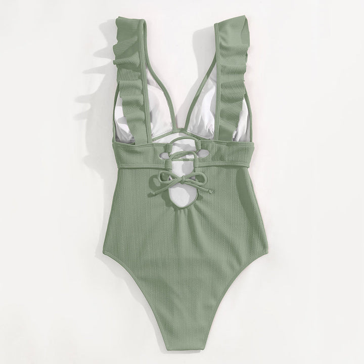 Women's Chique Fluttered V-Neck Swimsuit | One Piece