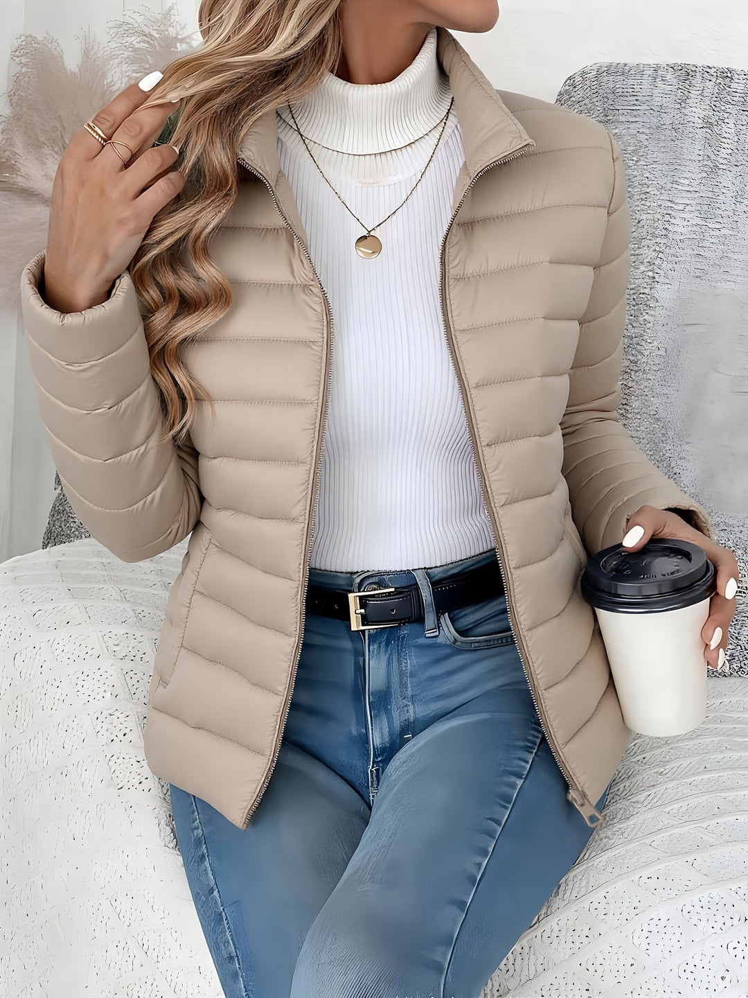 Women's Stand Up Collar Puffer Jacket | Winter