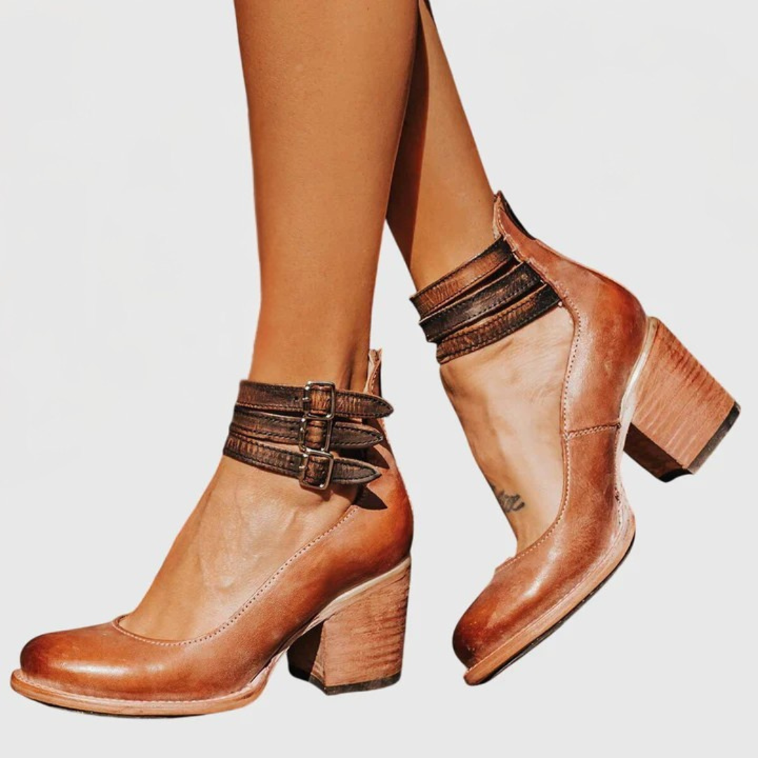 Women's Elegant Multi-Strap Block Heel Sandals | Orthopedic