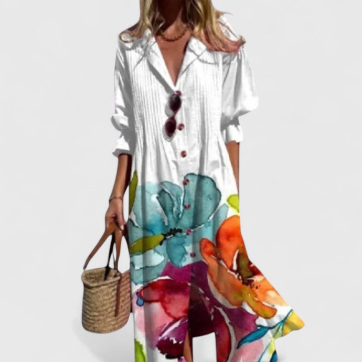 Women's Boho Summer Shirt Dress | Maxi