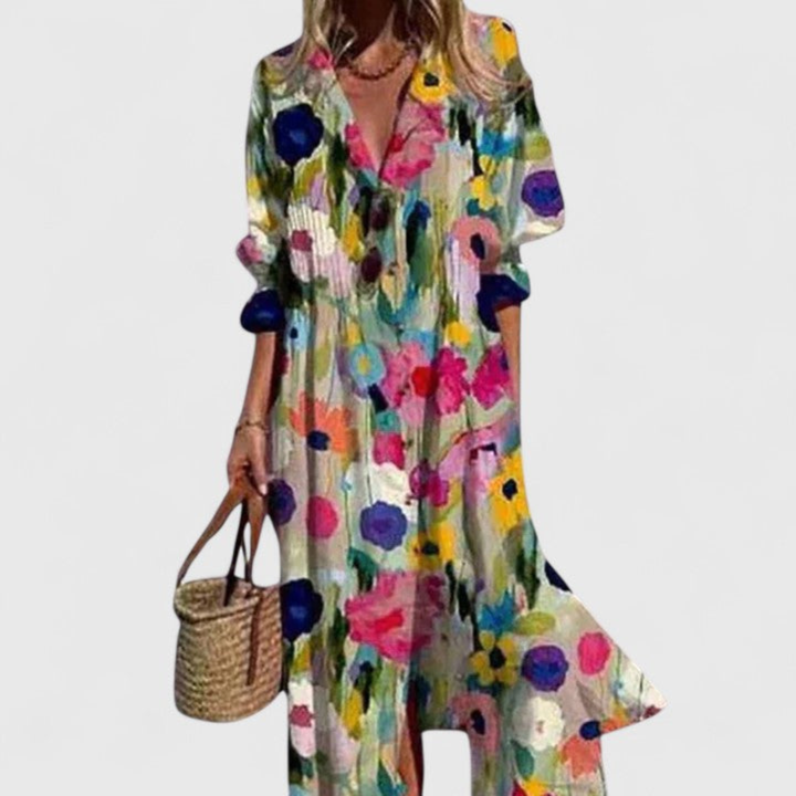 Women's Boho Summer Shirt Dress | Maxi