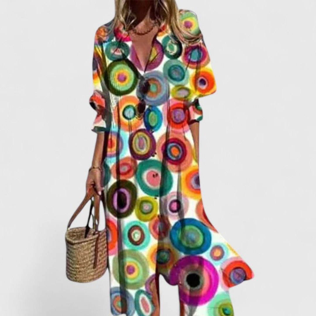 Women's Boho Summer Shirt Dress | Maxi