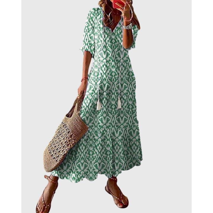 Women's Boho Vintage Summer Dress | Maxi