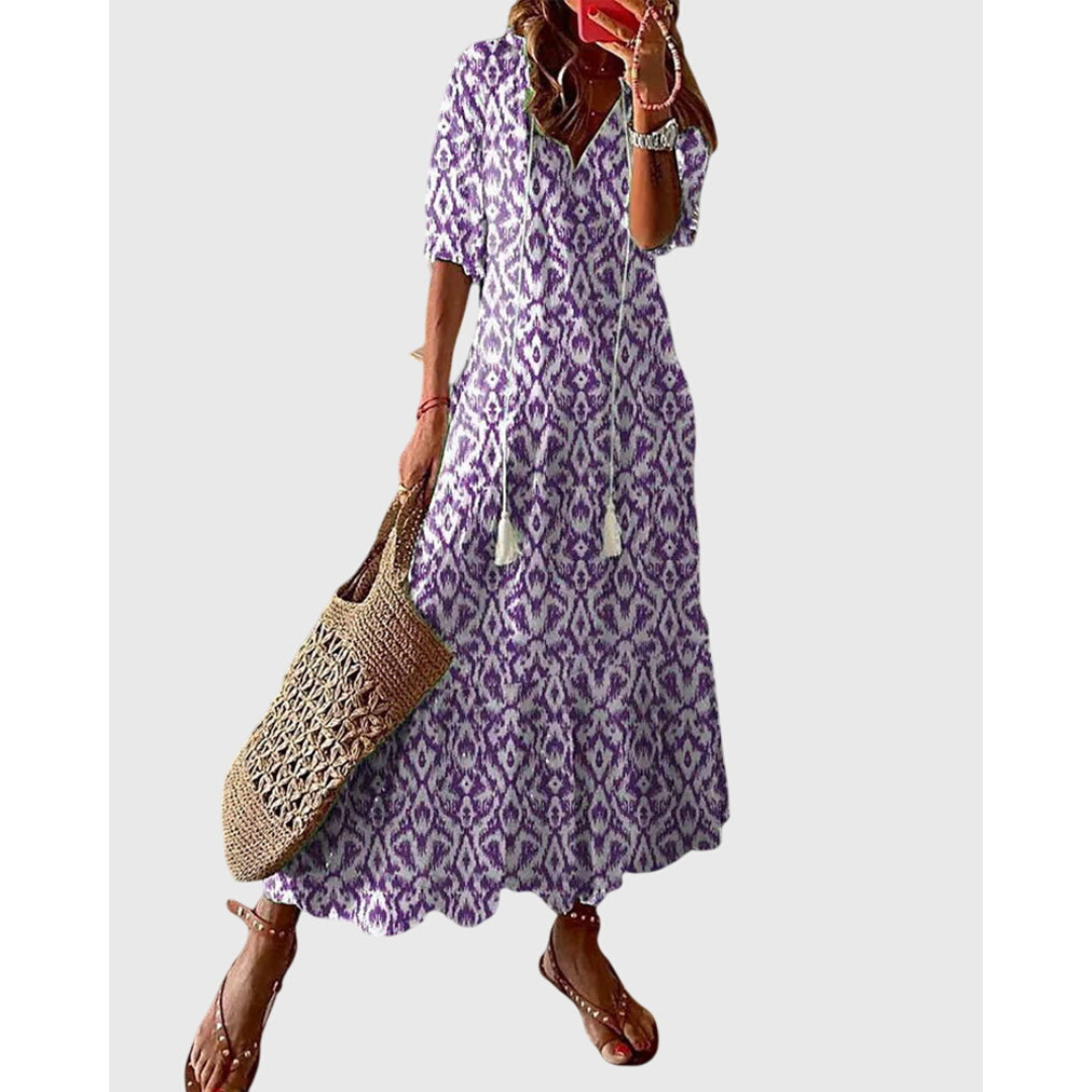 Women's Boho Vintage Summer Dress | Maxi