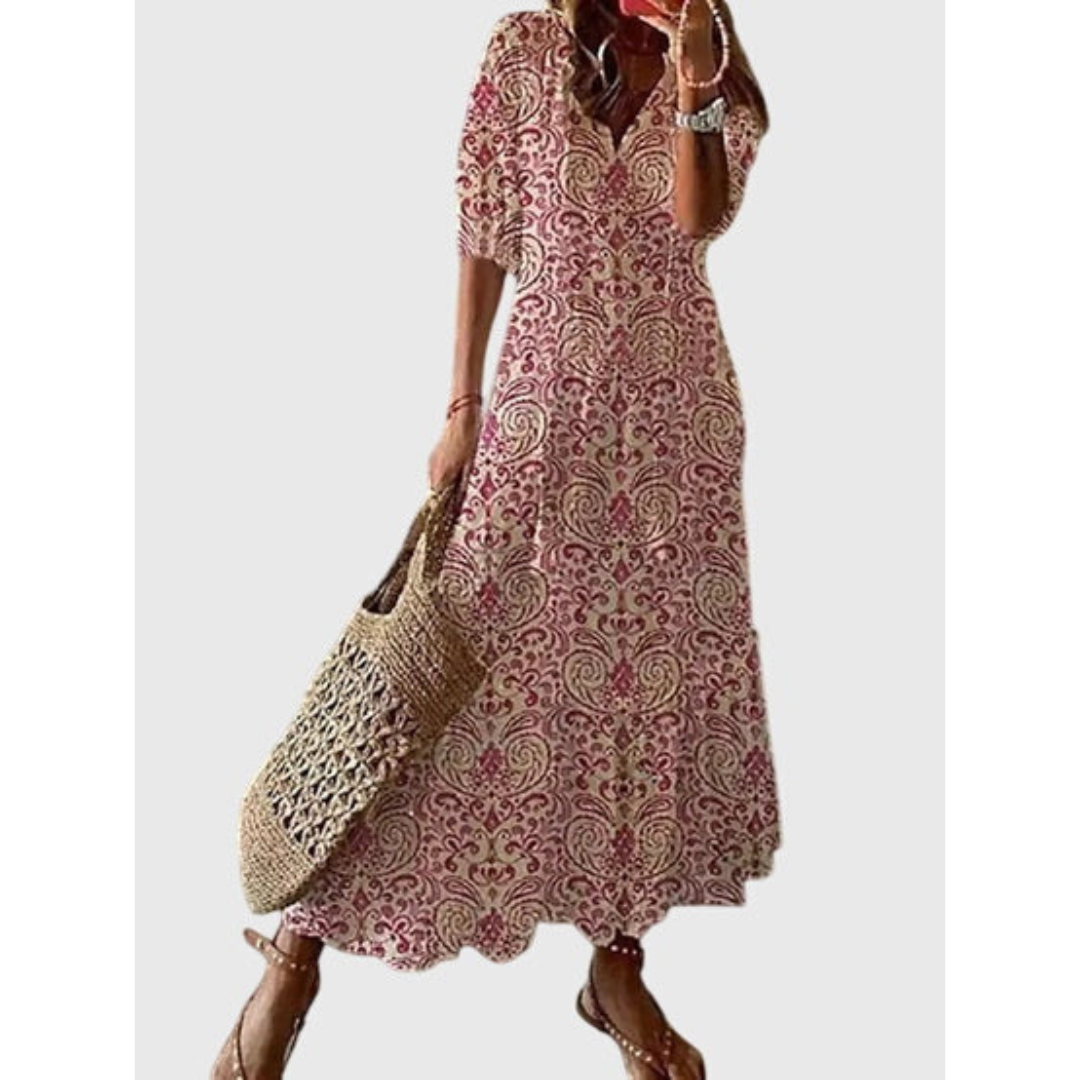 Women's Boho Vintage Summer Dress | Maxi