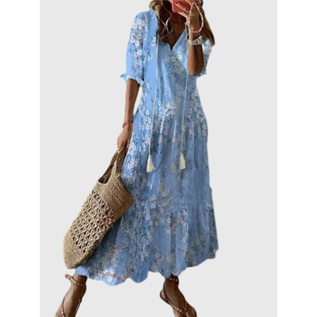 Women's Boho Vintage Summer Dress | Maxi