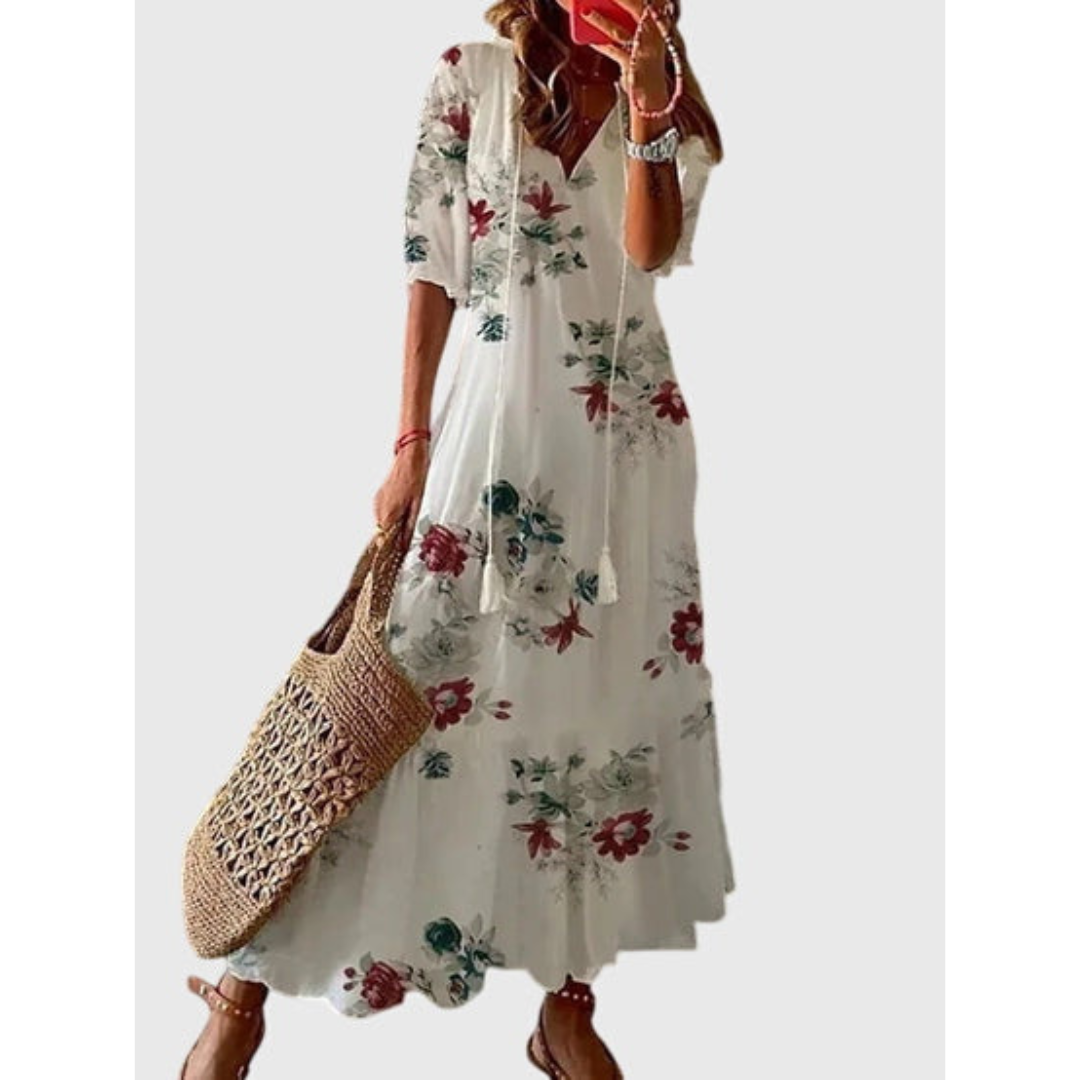 Women's Boho Vintage Summer Dress | Maxi