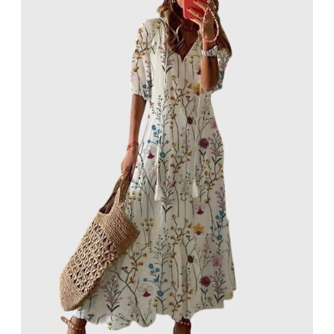 Women's Boho Vintage Summer Dress | Maxi