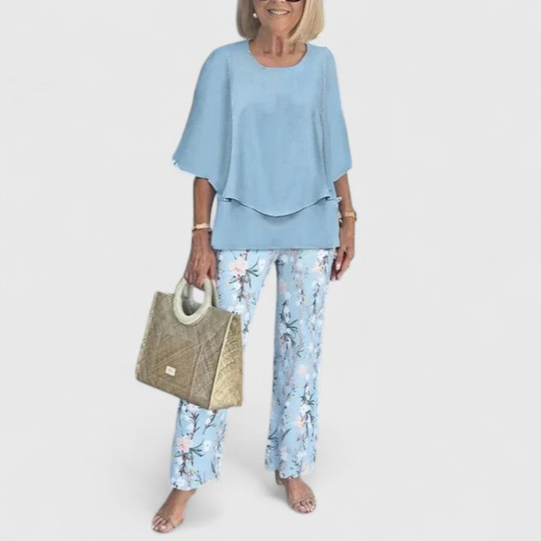 Women's Elegant Blouse and Trouser Set | Two Piece