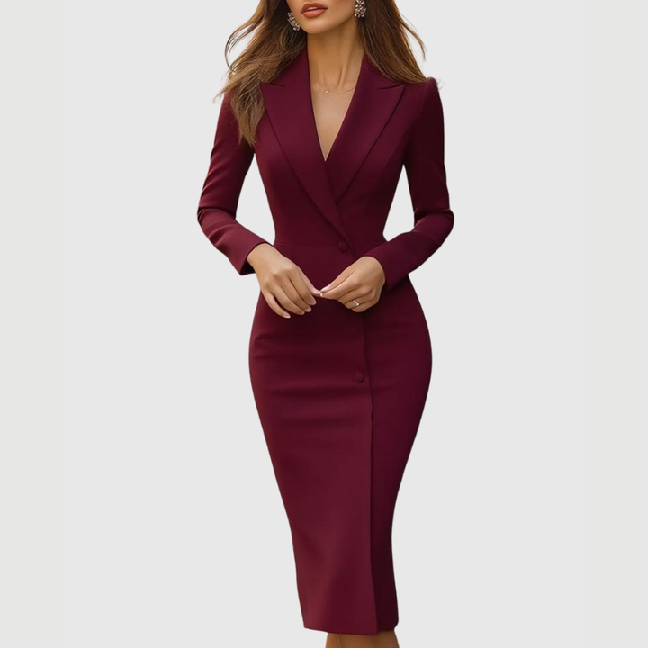 Women's Elegant Fitted Work Dress | Midi