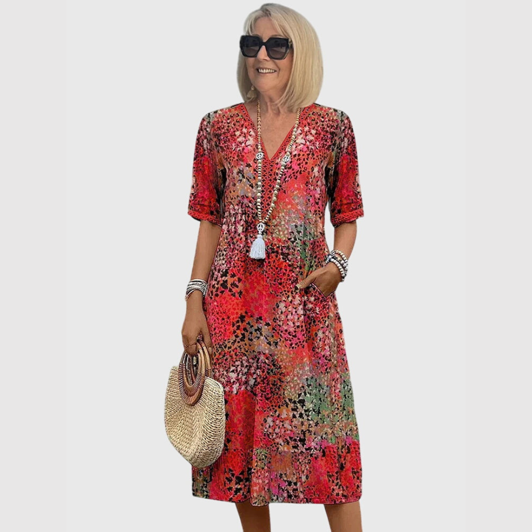 Women's Elegant Floral Summer Dress | Midi