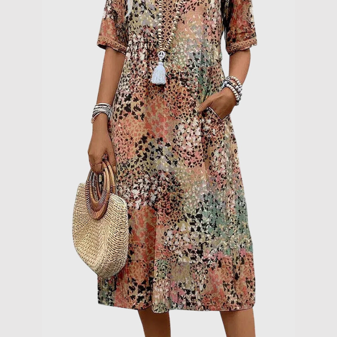 Women's Elegant Floral Summer Dress | Midi