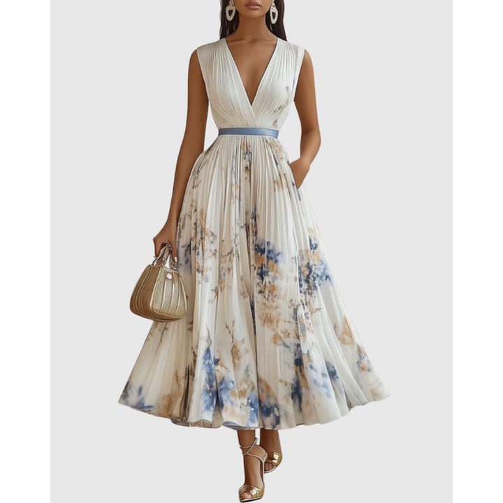 Women's Elegant Pleated Summer Dress | Maxi