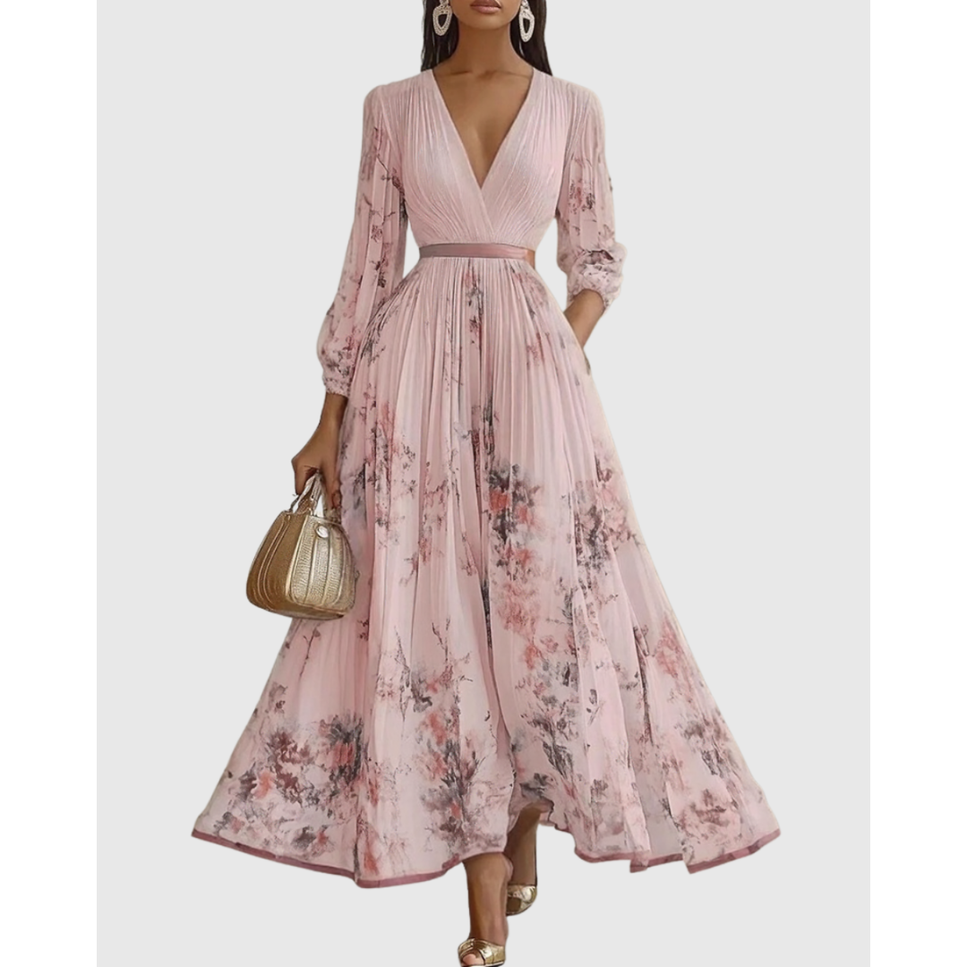 Women's Elegant Pleated Summer Dress | Maxi