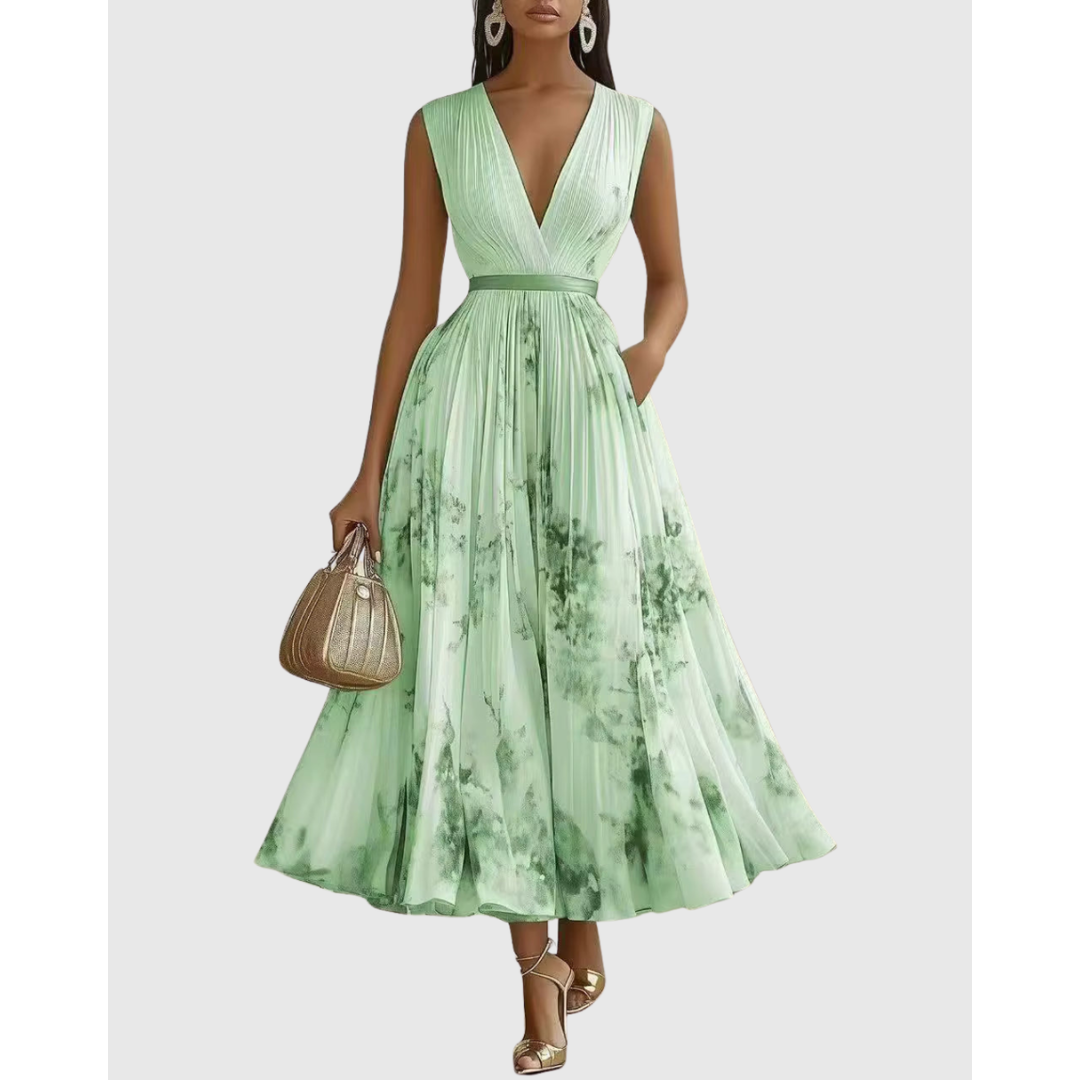 Women's Elegant Pleated Summer Dress | Maxi