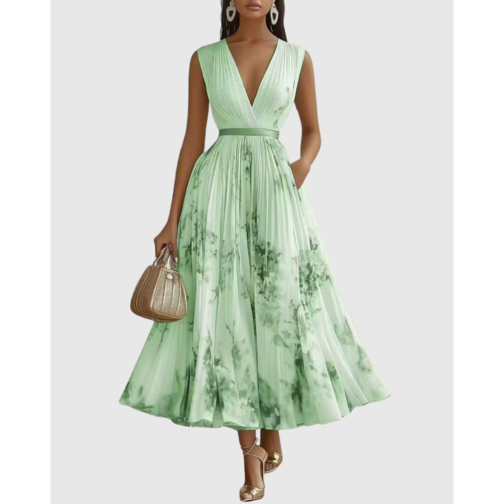 Women's Elegant Pleated Summer Dress | Maxi