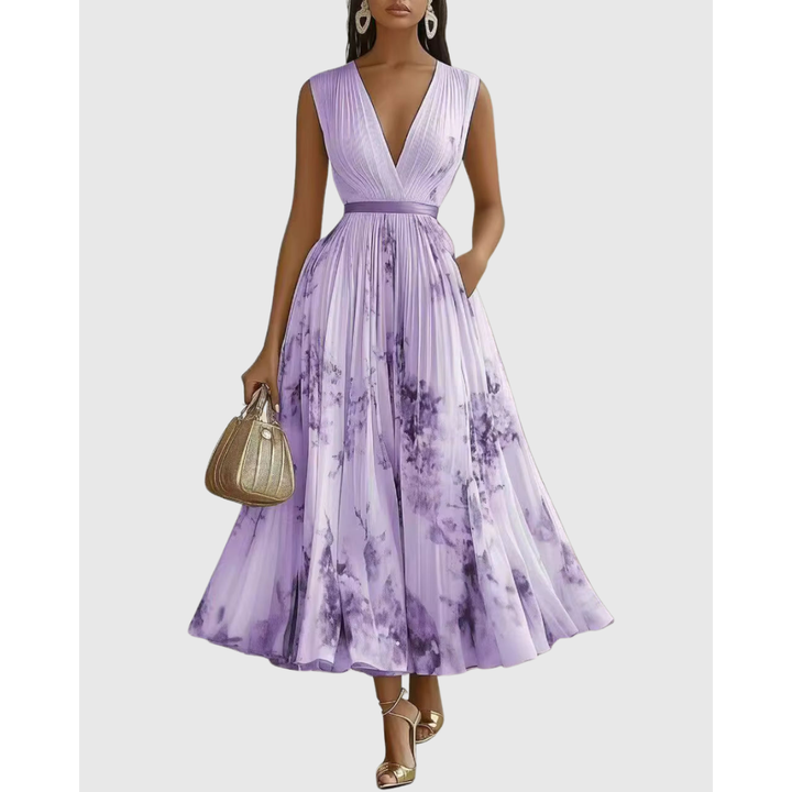 Women's Elegant Pleated Summer Dress | Maxi