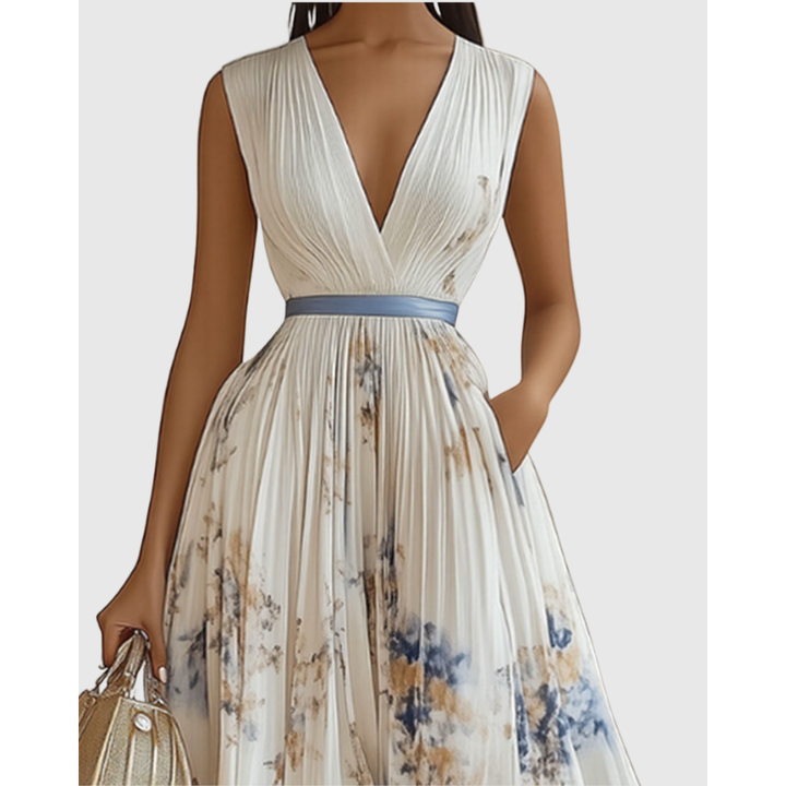 Women's Elegant Pleated Summer Dress | Maxi