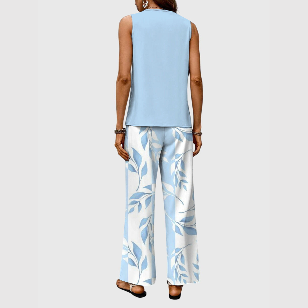 Women's Elegant Summer Tank Top and Trouser Set | Two Piece
