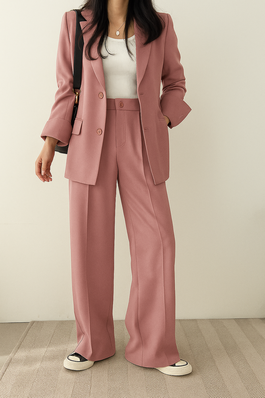 Women's Relaxed Fit Blazer and Wide-Leg Pants Co-ord Set | Two Piece