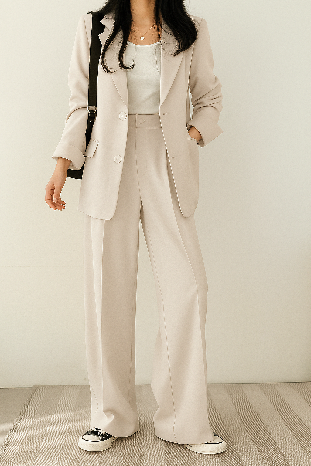 Women's Relaxed Fit Blazer and Wide-Leg Pants Co-ord Set | Two Piece