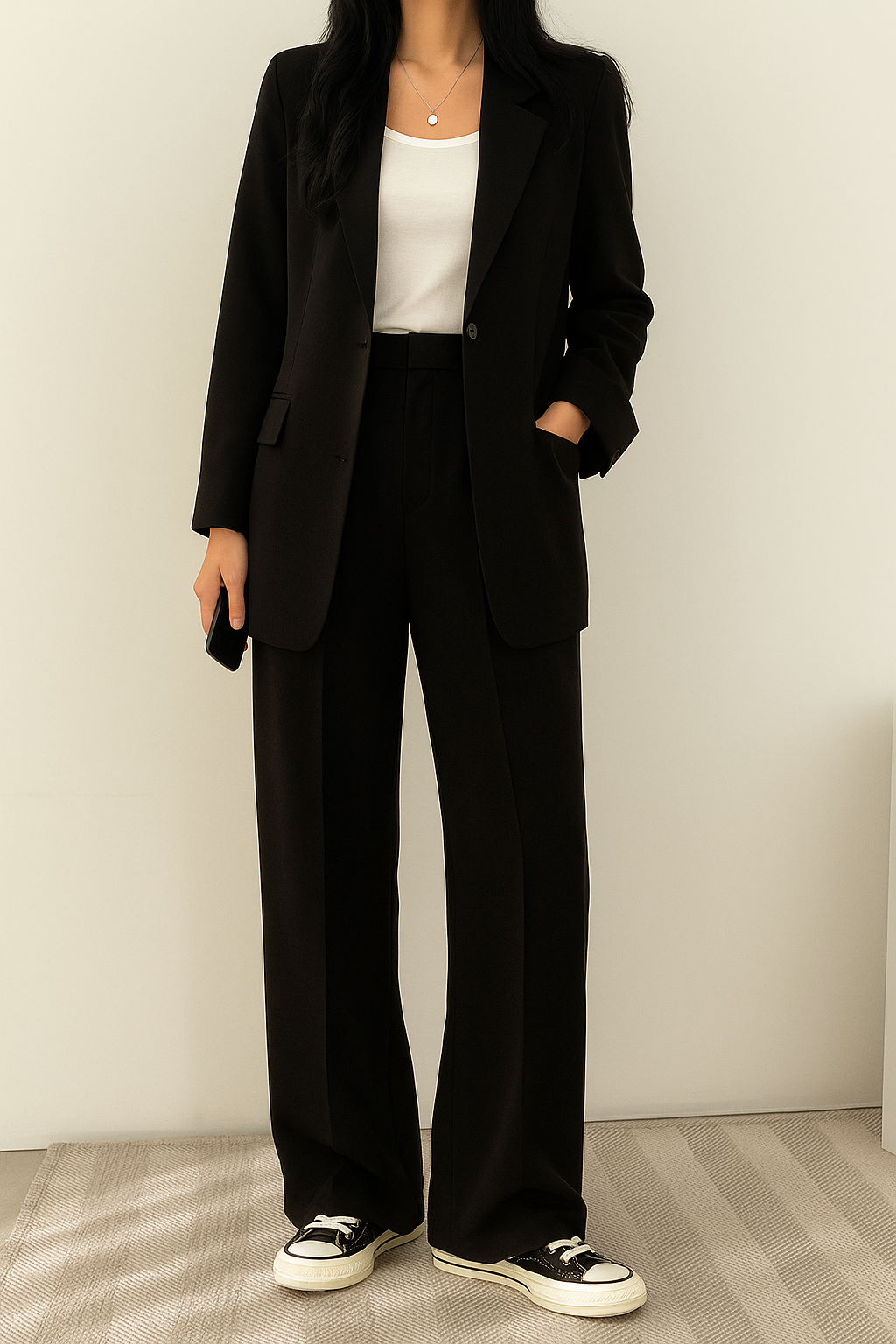 Women's Relaxed Fit Blazer and Wide-Leg Pants Co-ord Set | Two Piece