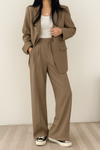 Women's Relaxed Fit Blazer and Wide-Leg Pants Co-ord Set | Two Piece
