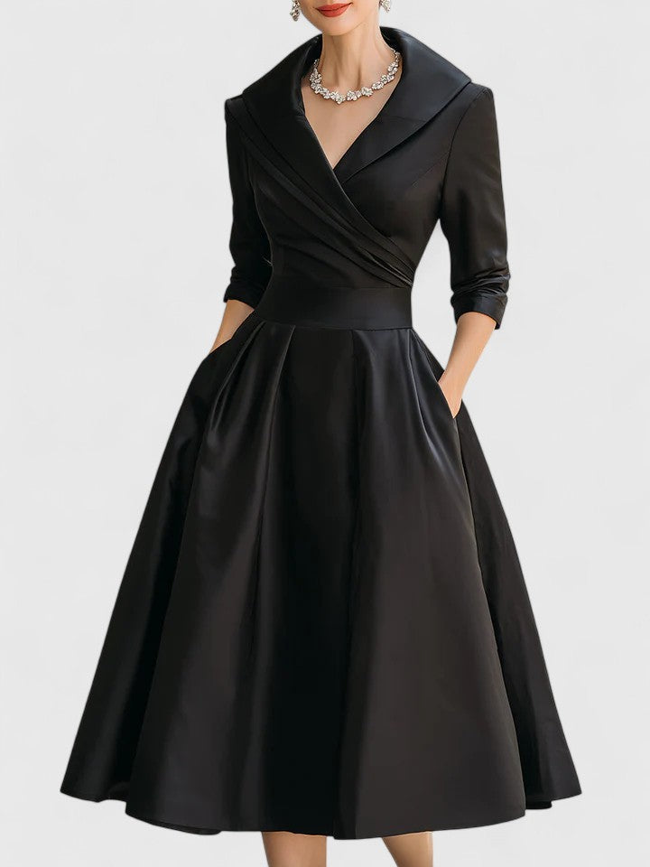 Women's Elegant Formal A Line Wrap Dress | Midi