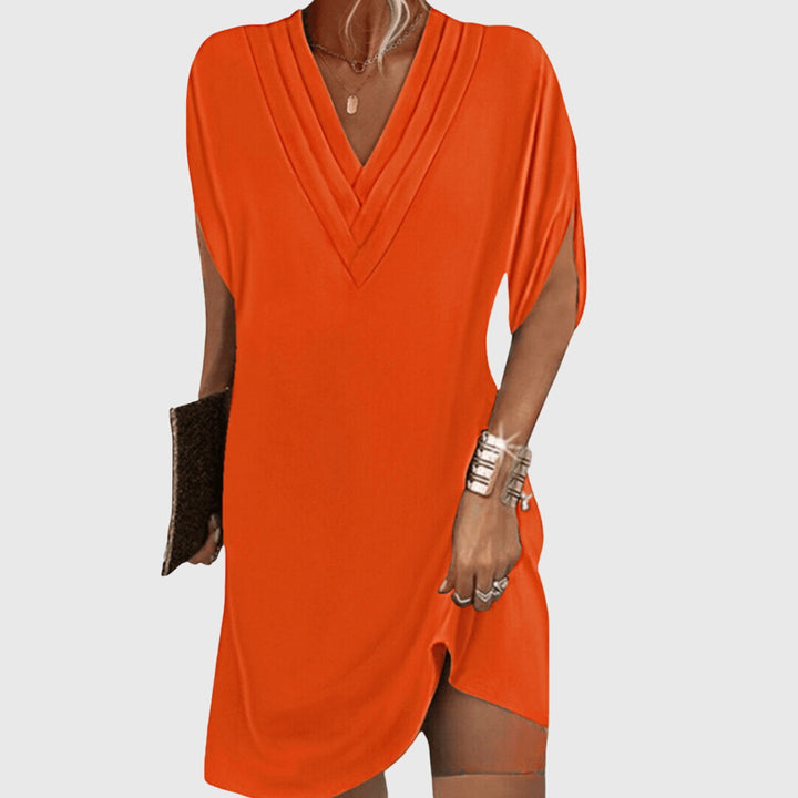 Women's Elegant V-Neck Loose Dress | Mini