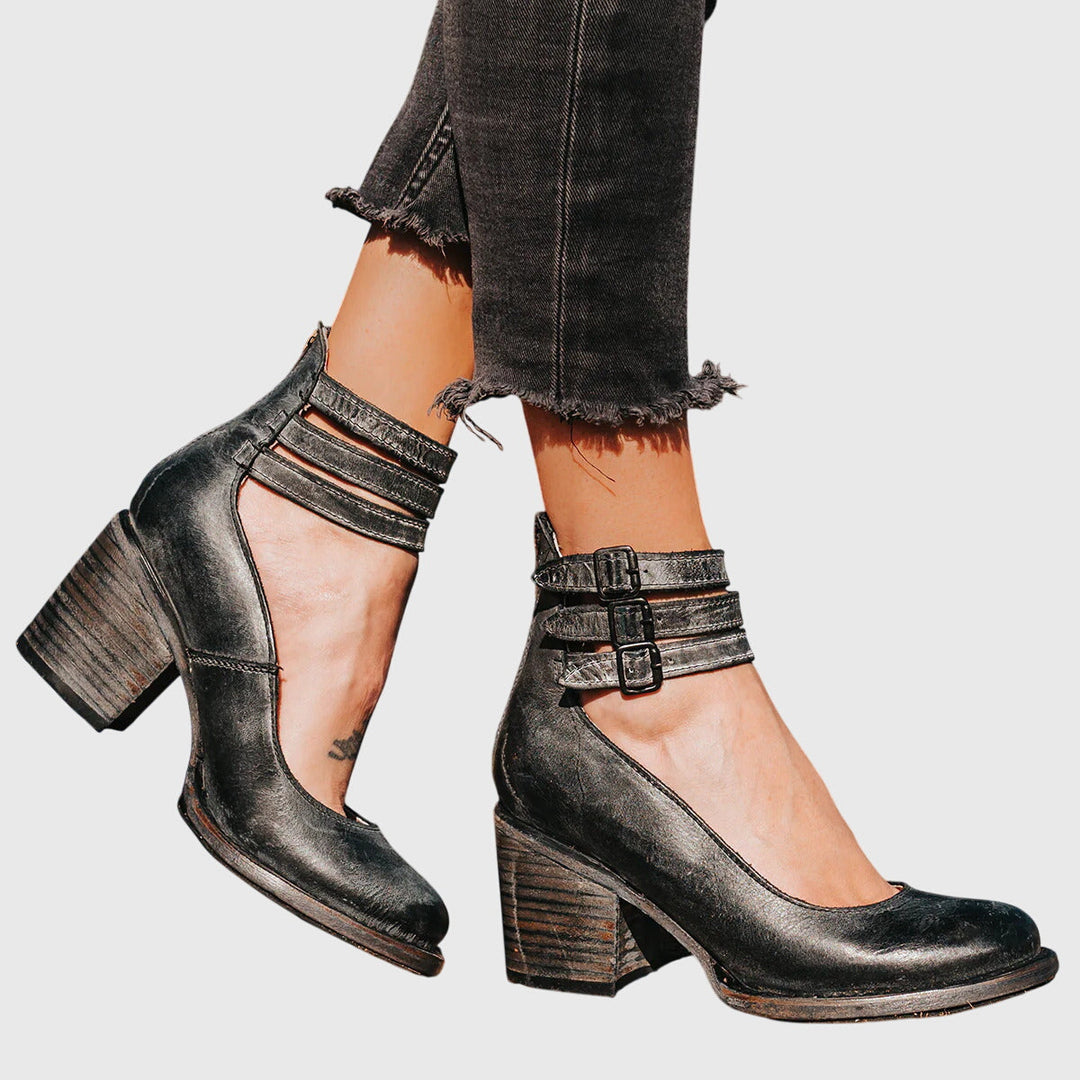 Women's Elegant Multi-Strap Block Heel Sandals | Orthopedic