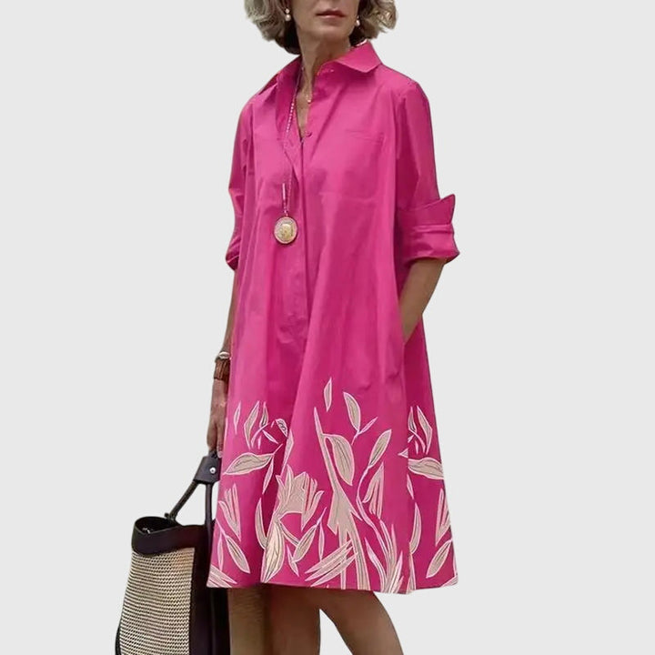 Women's Elegant Shirt Dress With Pockets | Mini