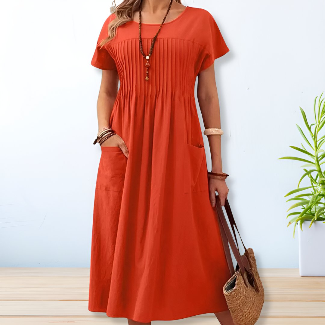 Women's Relaxed Fit A-Line Summer Dress | Midi