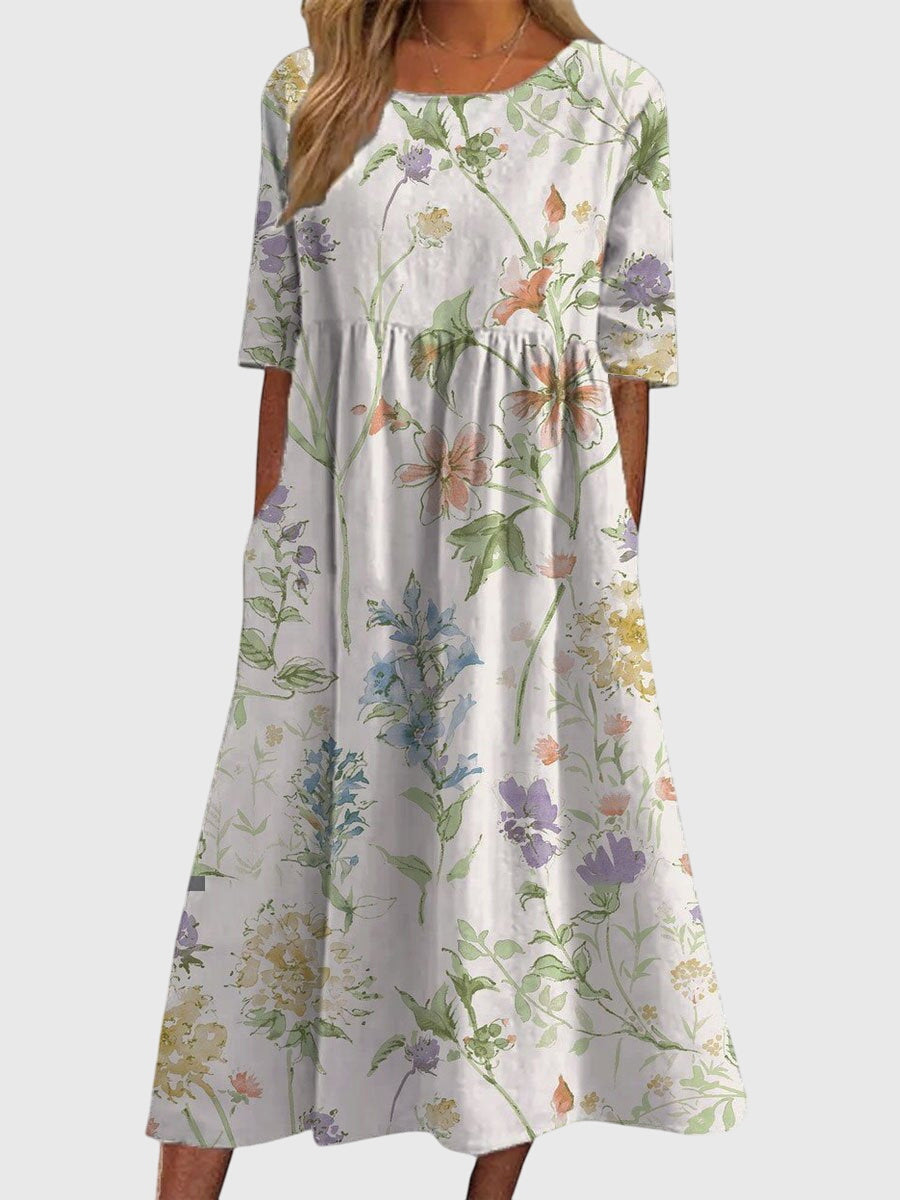 Women's Vintage Floral A Line Dress | Mini