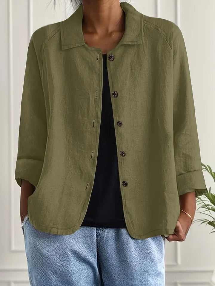 Women's Casual Button Front Relaxed Fit Shirt | Long Sleeves
