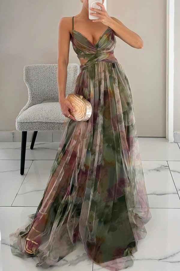 Women's Garden Party Floral Print Wedding Guest Dress | Maxi
